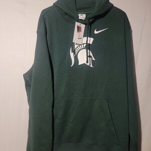Nike Michigan State Spartans Hoodie Big Logo Size XXL Green